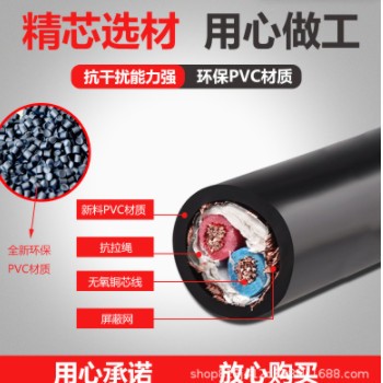 阳谷线缆RVVP双屏蔽2 3 4 5芯1.0 1.5 2.5 4平方多芯屏蔽软护套线图2