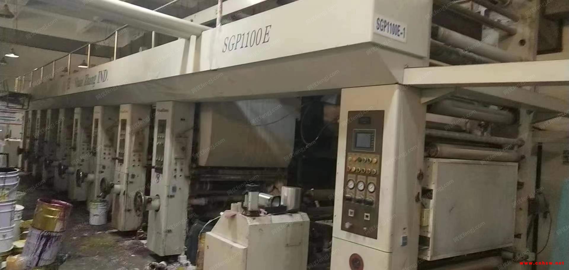 电脑凹版印刷机9成新广东汕樟8色1200/220米/电加热/7电机/科赛2000E套色电脑和静止画面