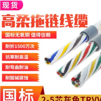 高柔拖链电缆线TRVV12 16 20芯0.3 0.5 0.75 1.5平方多芯软护套线图3