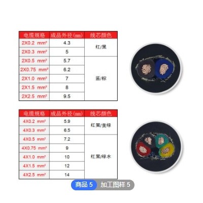 rs485通讯线纯铜RVSP2芯4 6 80.2 0.3 0.5平信号线屏蔽双绞线AWG