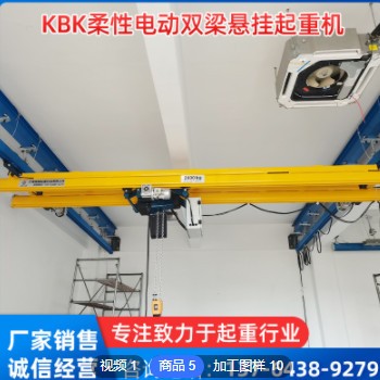 厂家定制KBK柔性电动双梁悬挂起重机 轨道组合式欧式环链葫芦