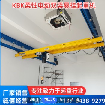 厂家定制KBK柔性电动双梁悬挂起重机 轨道组合式欧式环链葫芦图2