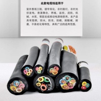国标橡胶防水电缆JHS2心3心4心5心4 6平方三相铜芯潜水泵电线电缆图3