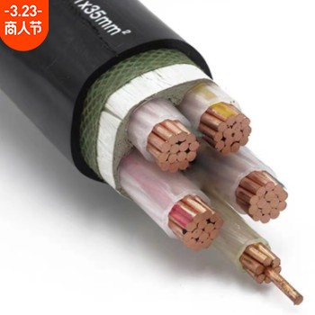 厂家供应紫铜线材质电力电缆低压YJV22 3*50+2*25耐用铜芯电缆线图2
