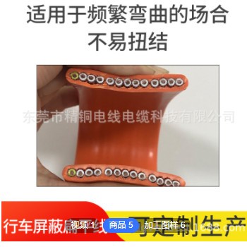 扁电缆行车屏蔽导轨吊电缆耐油耐酸碱设备天车电缆电梯随行电缆线图3